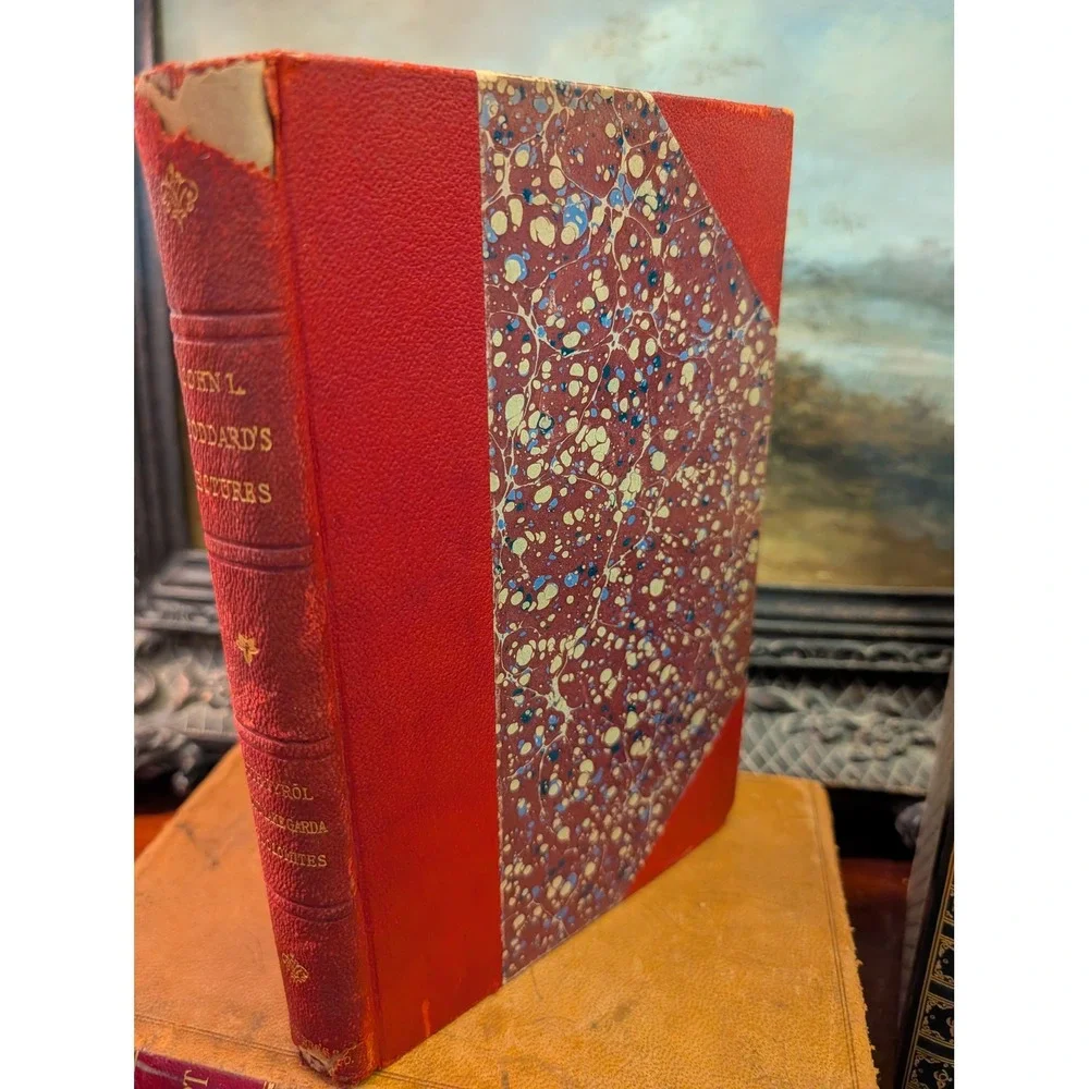1904 John L Stoddard's Lectures Supp Vol 3 South Tyrol Lake Garda Leather Book